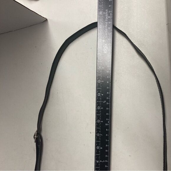 Genuine Patch Leather Crossbody Black 10X2X10 - Picture 9 of 10